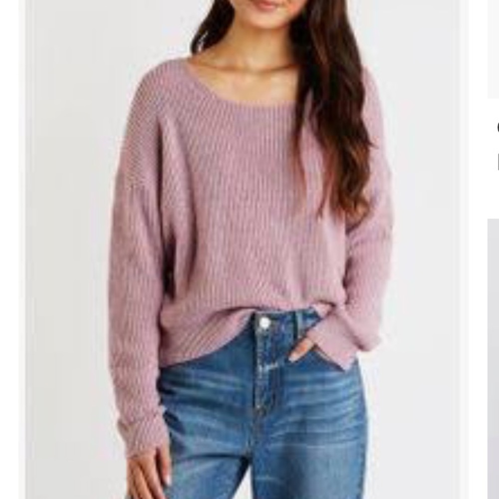 Purple Twist Back Sweater